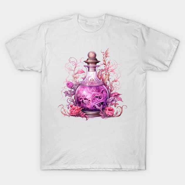 Pink Halloween Potion T-Shirt by Chromatic Fusion Studio